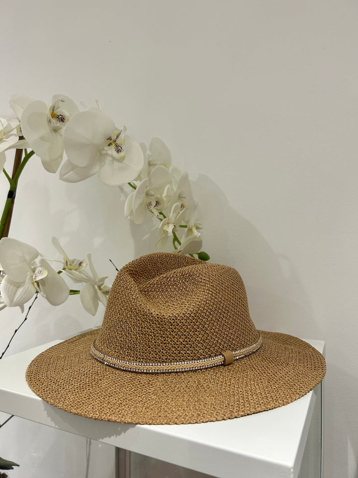 Diamante Detail Straw Beach Hat (2 Colours)