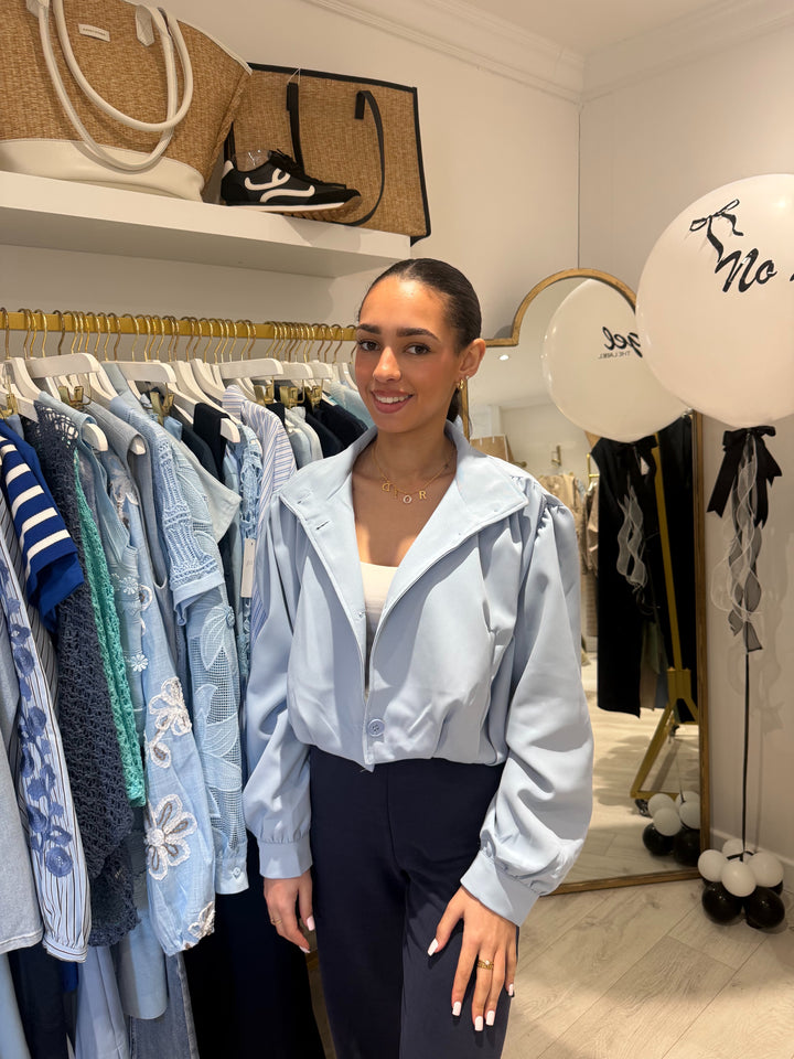 Funnel Neck Button Up Balloon Style Jacket (8 Colours)