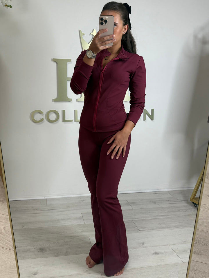 Sculpt Zip Up Top & Flared Trouser Set Co-ord (4 Colours)