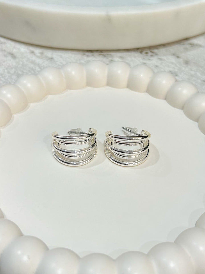 Silver 3 Hoop Earrings