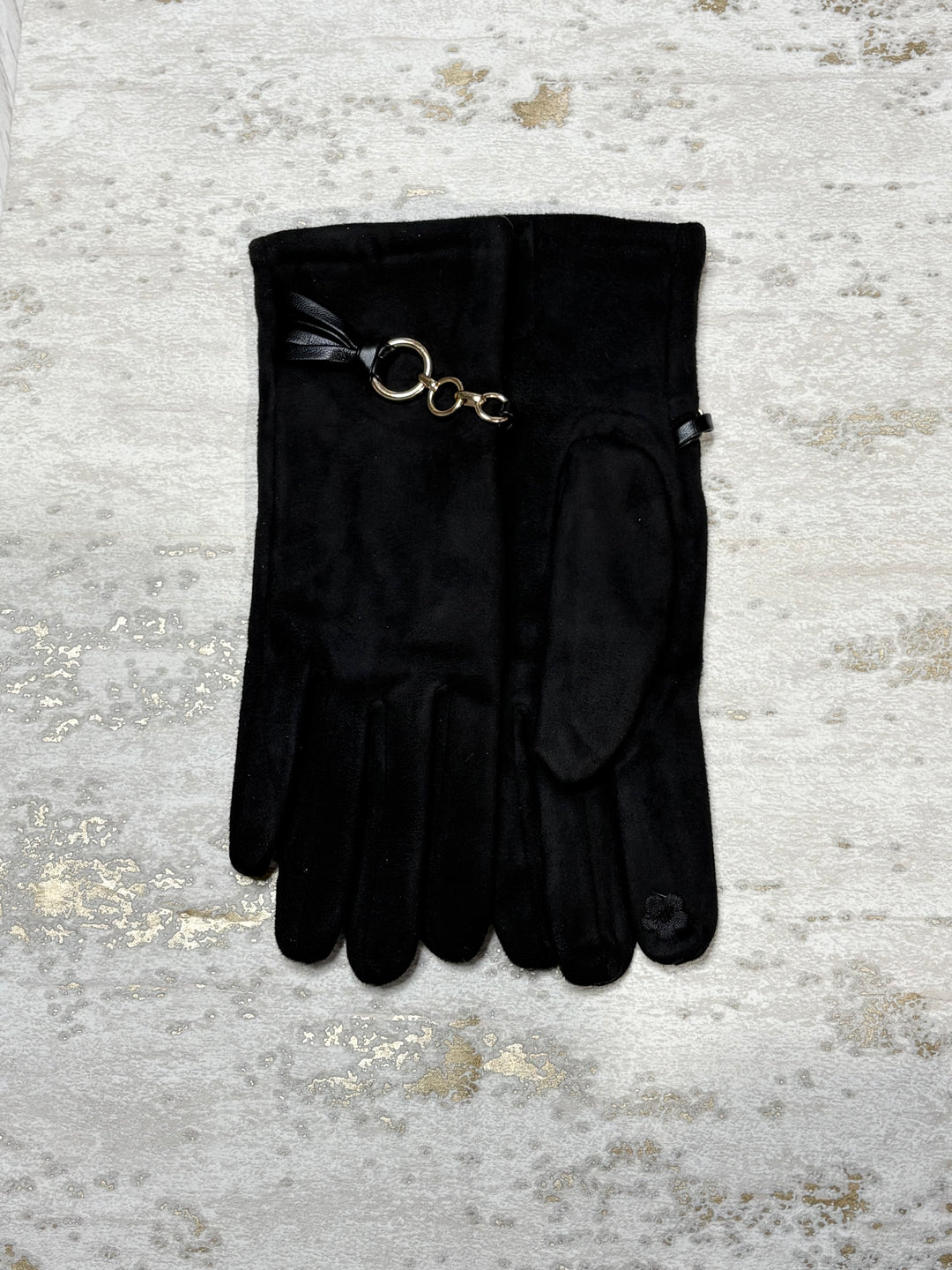 Suede Gold Circle Buckle Glove (6 Colours)