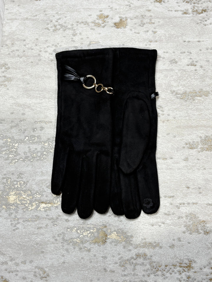 Suede Gold Circle Buckle Glove (6 Colours)
