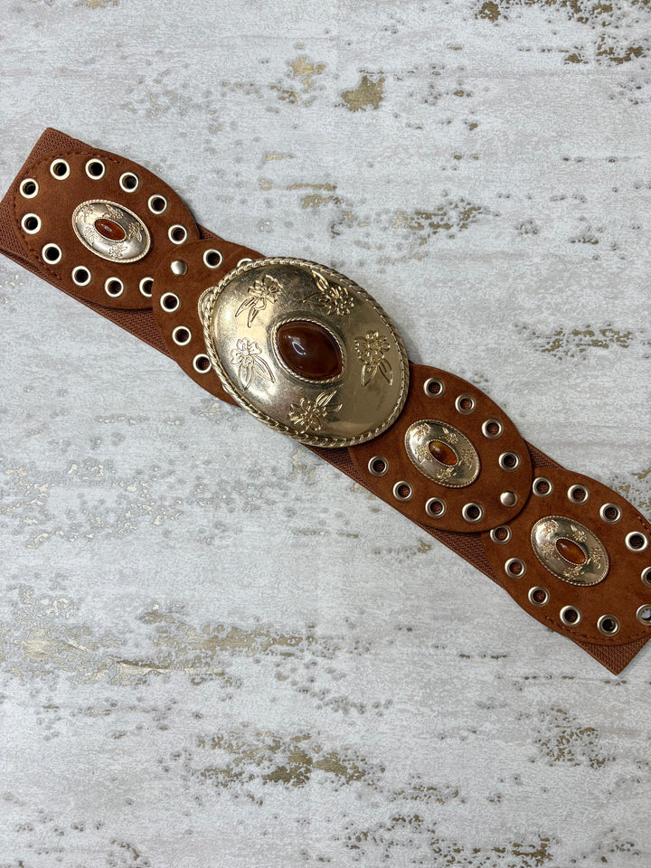Large Oval Pearl Elastic Belt (5 Colours)