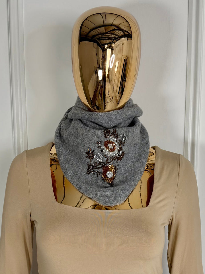 Embellished Knit Neck Bandana