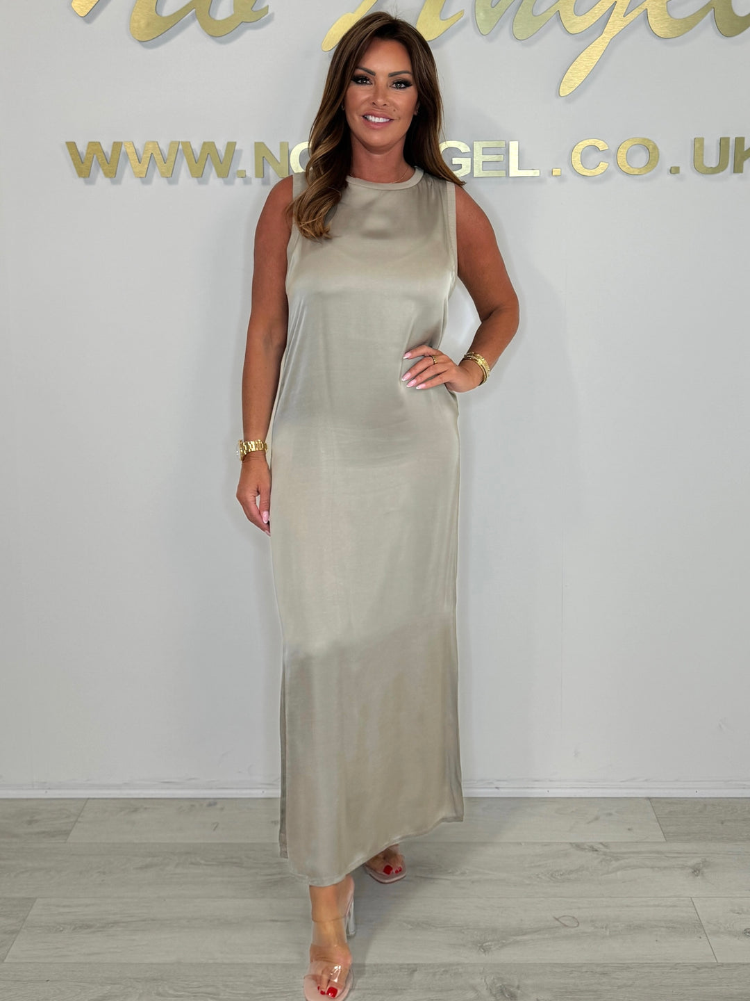 Sleeveless Satin Maxi Dress (2 Colours)