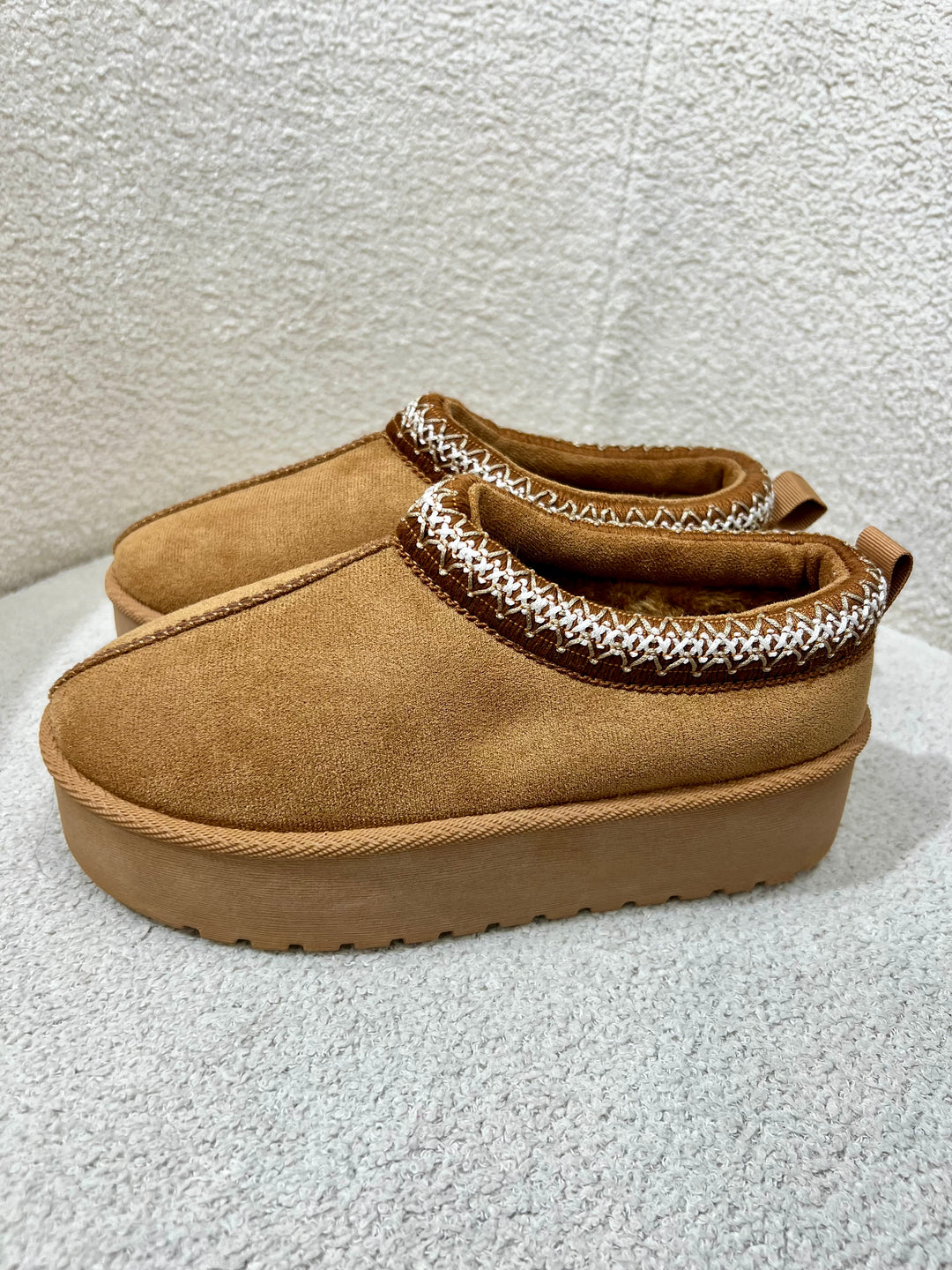 Stitch Edge Slip On Platform Shoes (2 Colours)