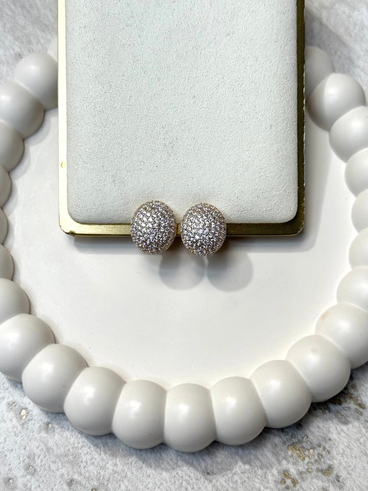 Large Oval Diamonte Clip On Earrings (2 Colours)