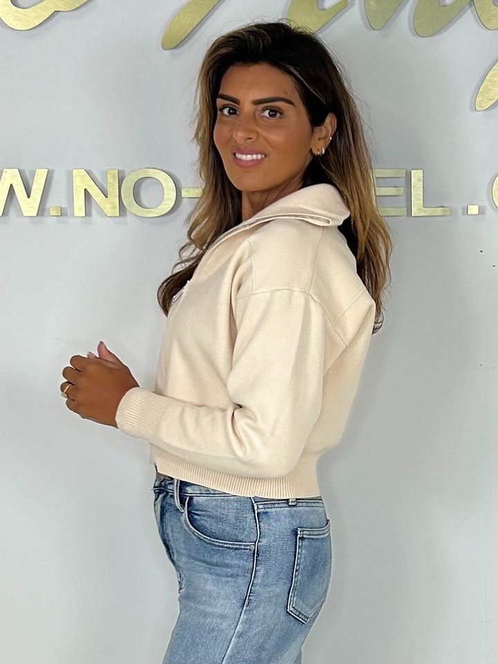 Knitted Funnel Neck Zip Up Jumper (4 Colours)