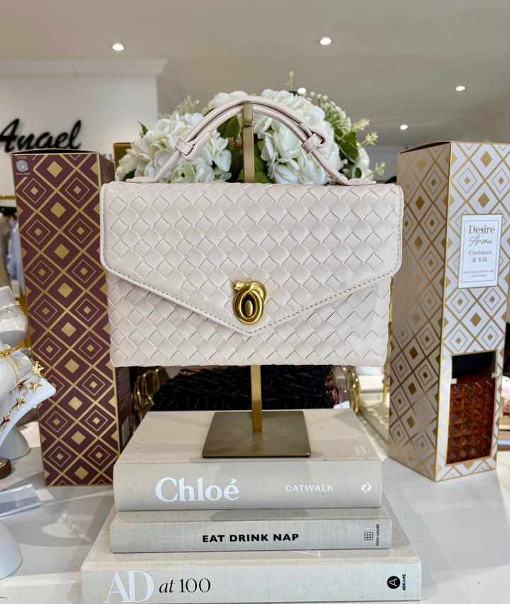 Woven Square Interlock Gold Buckle Bag (5 Colours)