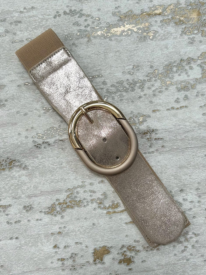 Elasticated Faux Leather Buckled Belt (4 Colours)