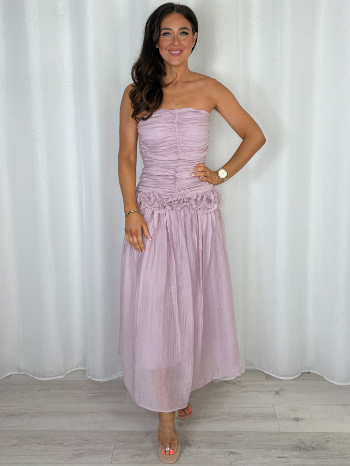 Ruched Top Detail Floaty Maxi Dress (2 Colours)