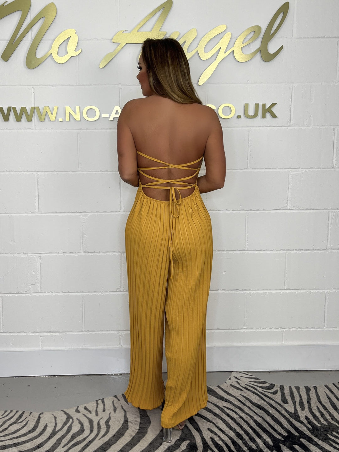 Pleated Bardot Tie Back Jumpsuit  ( 4 colours )