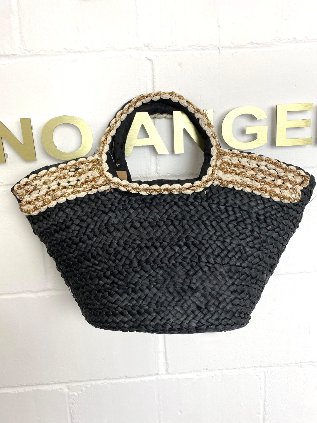 Woven Gold Detail Beach Bag ( 2 Colours )