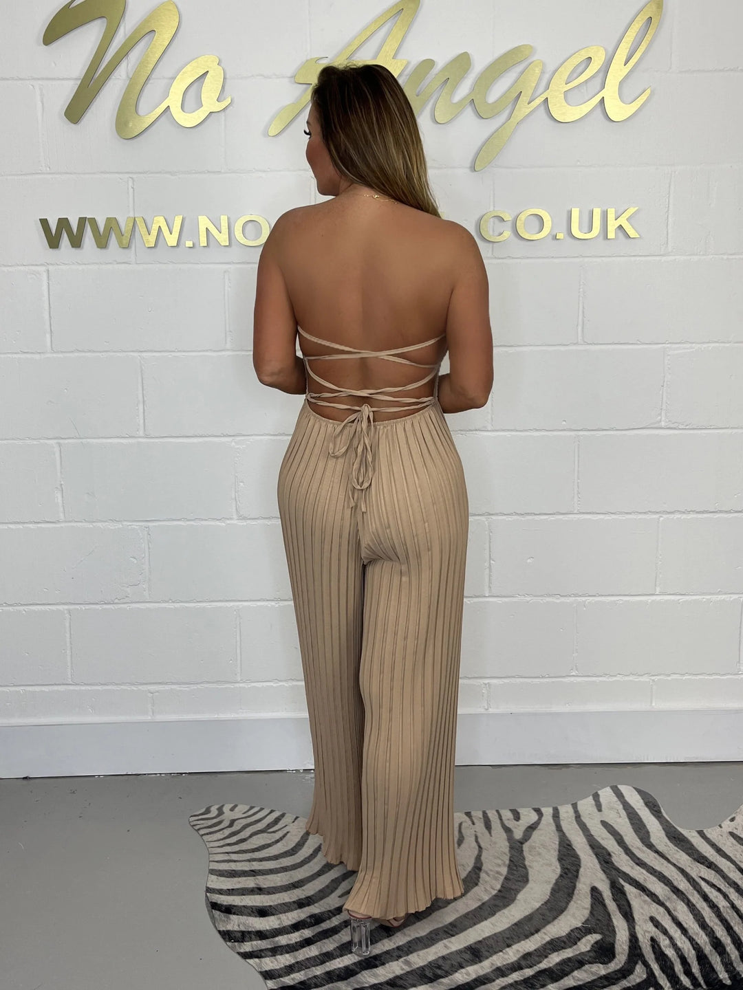 Pleated Bardot Tie Back Jumpsuit  ( 4 colours )