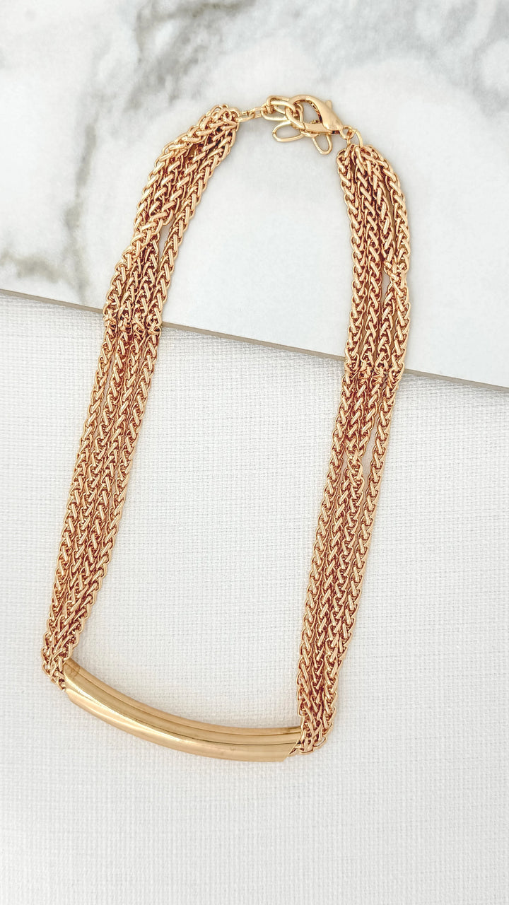 Multi Chain Tube Short Necklace (2 Colours)