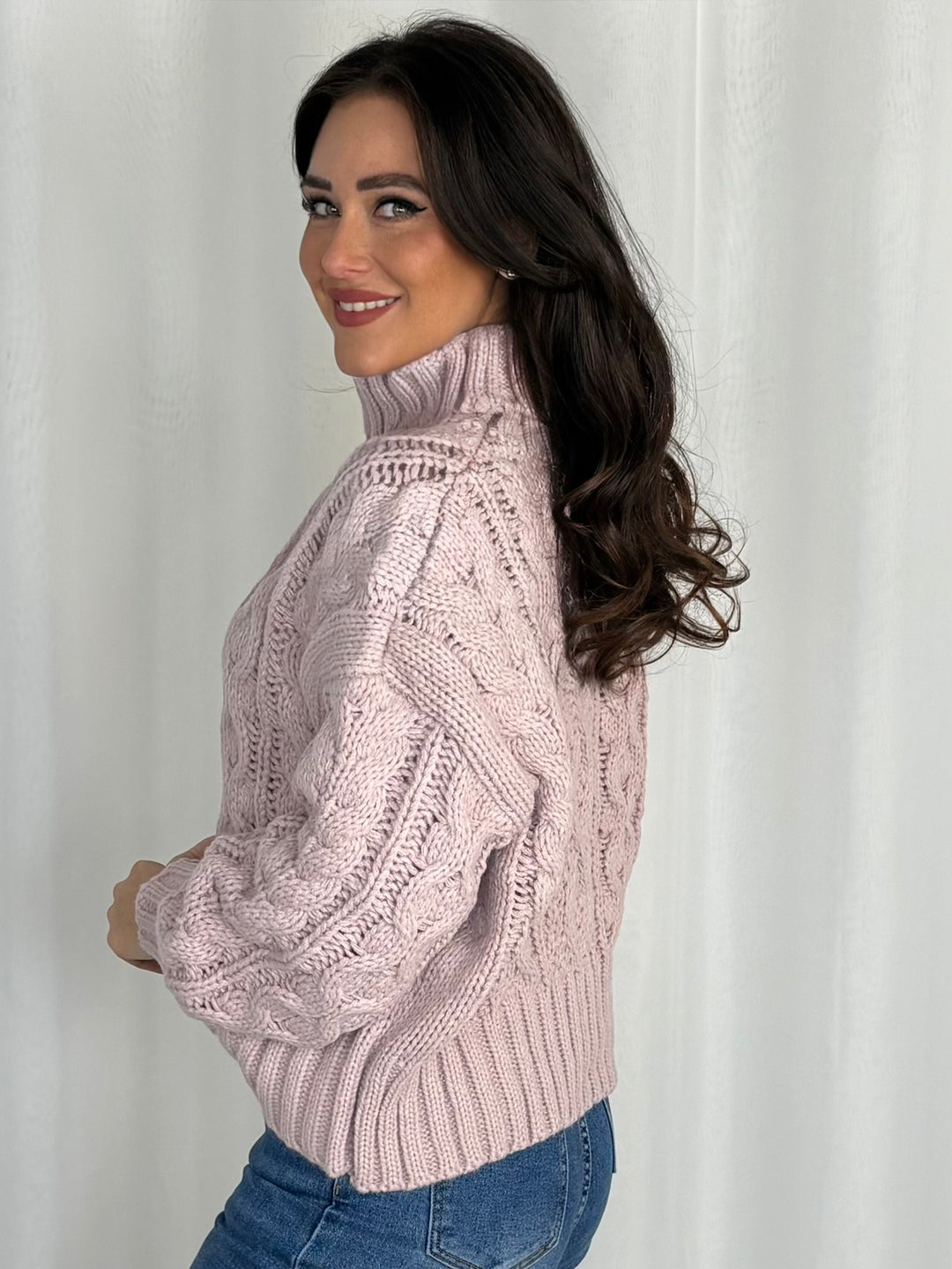 Chunky Cable Knit Roll Neck Jumper (4 Colours)