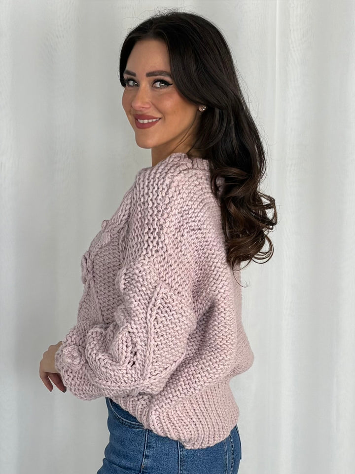 Chunky Bobble Detail Cable Knit Jumper (2 Colours)