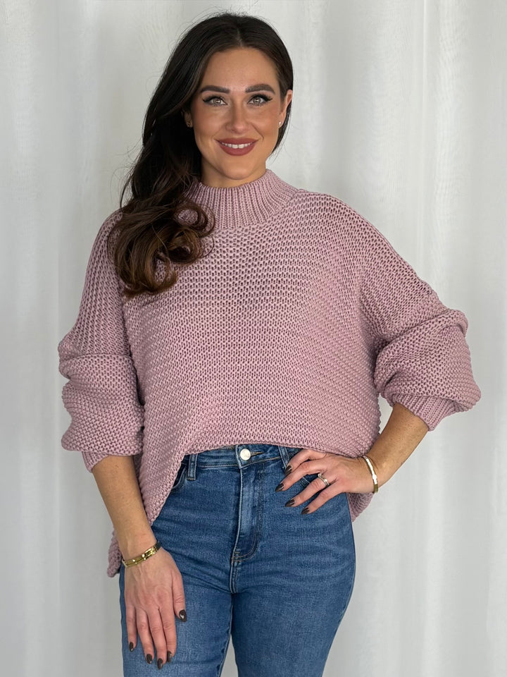 Textured Knit High Neck Jumper (3 Colours)