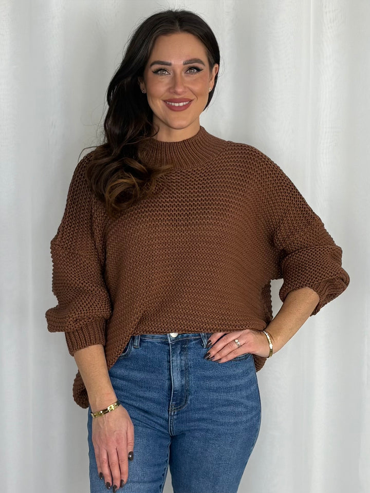 Textured Knit High Neck Jumper (3 Colours)