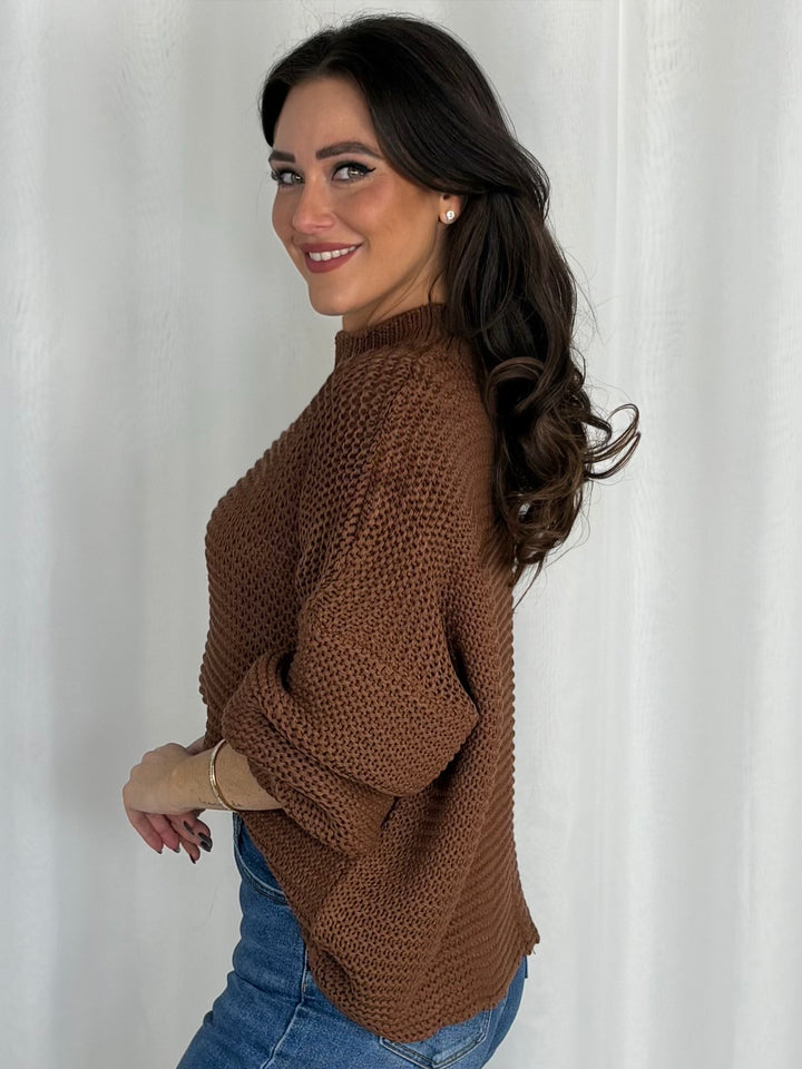 Textured Knit High Neck Jumper (3 Colours)