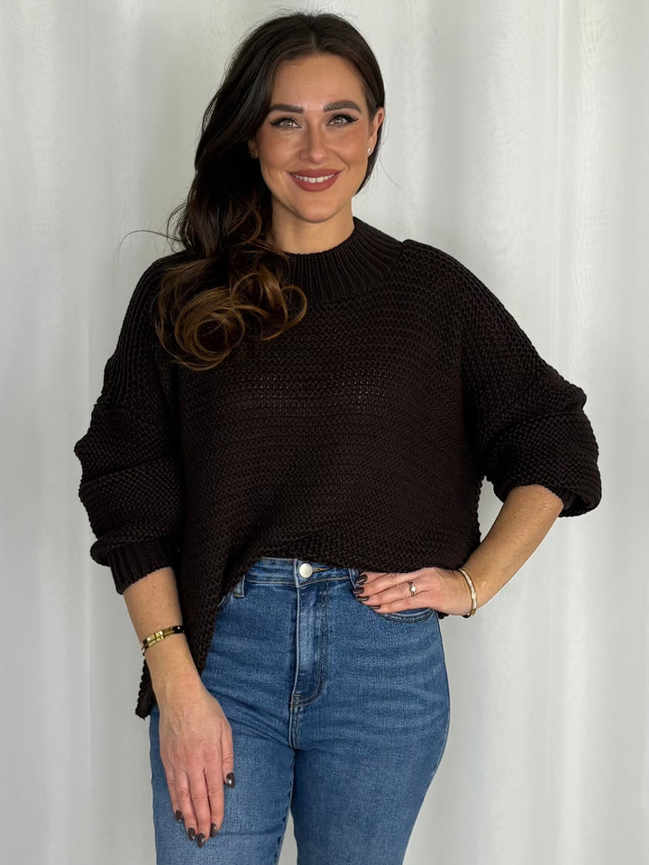 Textured Knit High Neck Jumper (3 Colours)