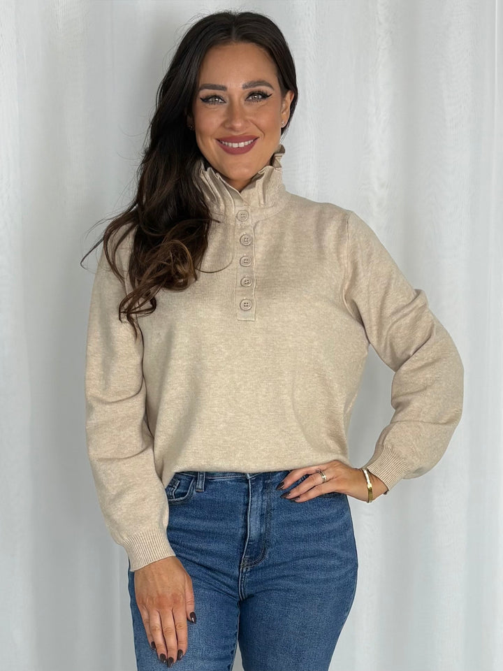 Frill High Neck Jumper (3 Colours)
