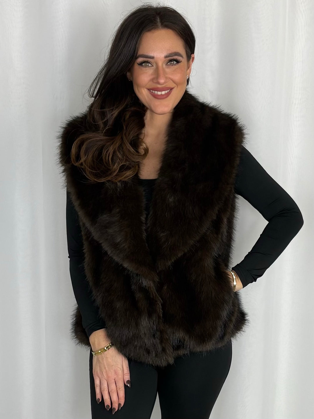 Reversible Faux Fur & Faux Leather Gilet