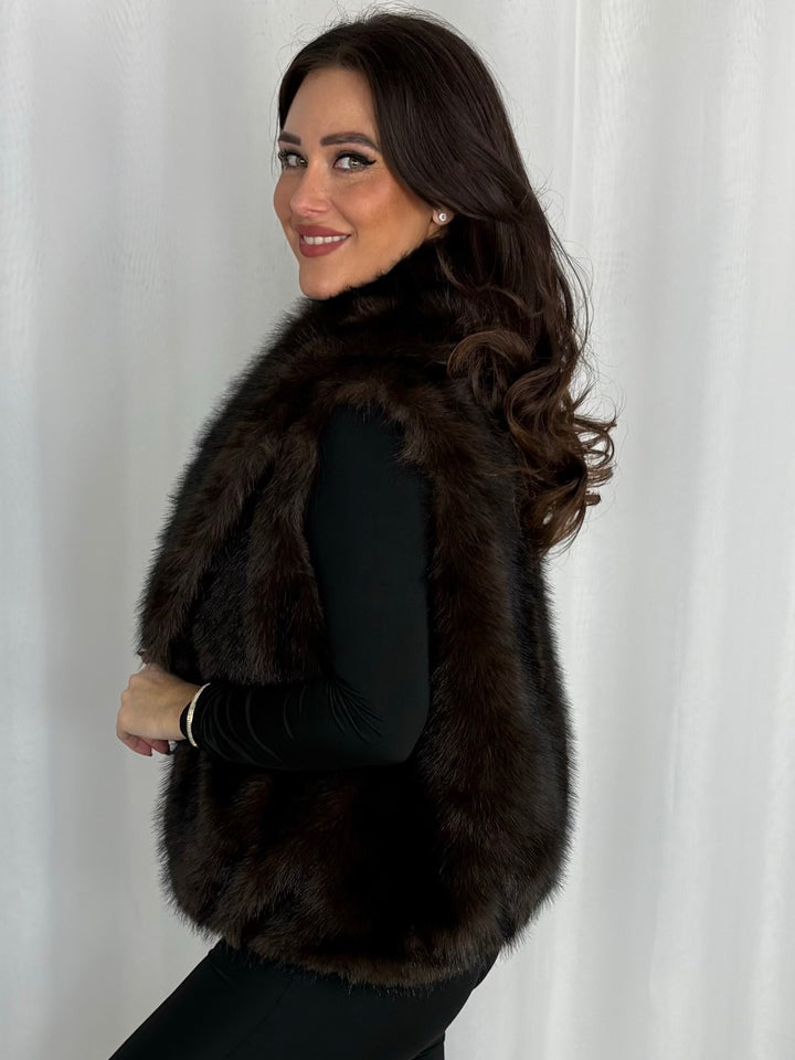 Reversible Faux Fur & Faux Leather Gilet