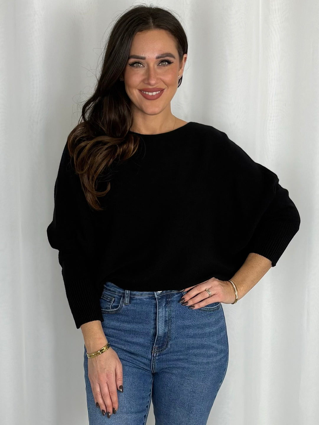 Pearl Button Back Soft Knit Jumper (4 Colours)