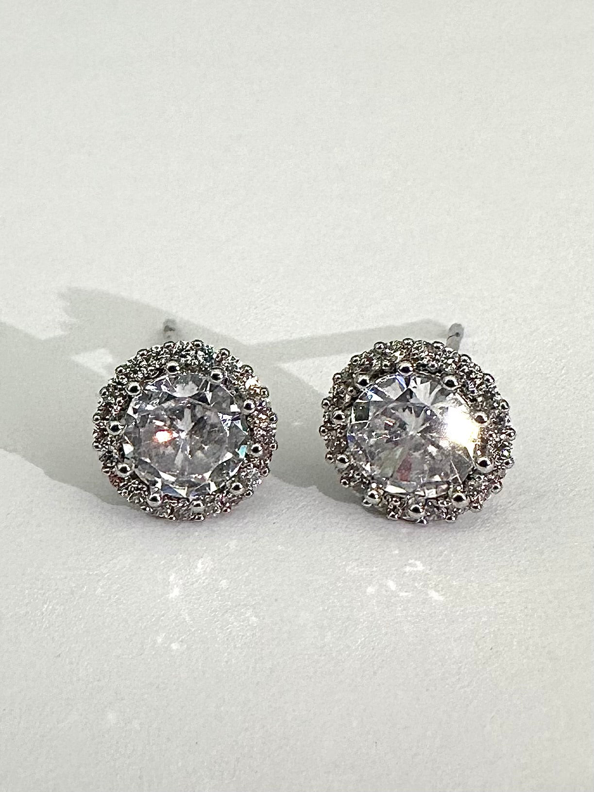 Silver Diamante Stud Earrings No Angel Clothing