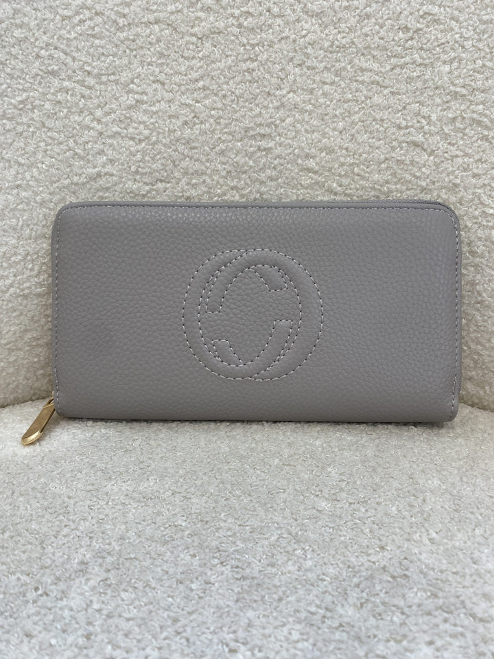 Pale Grey Zip Up Purse