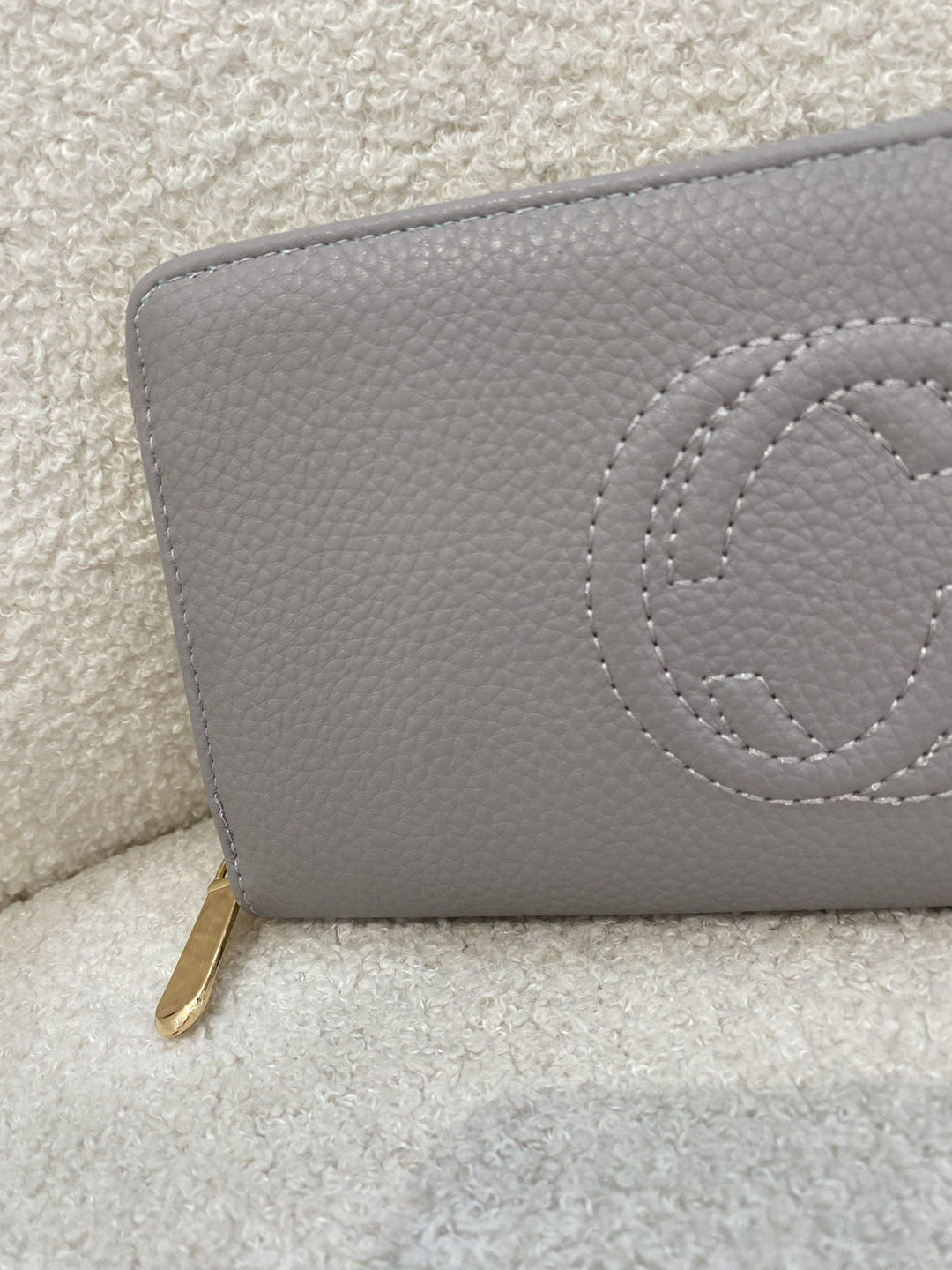 Pale Grey Zip Up Purse