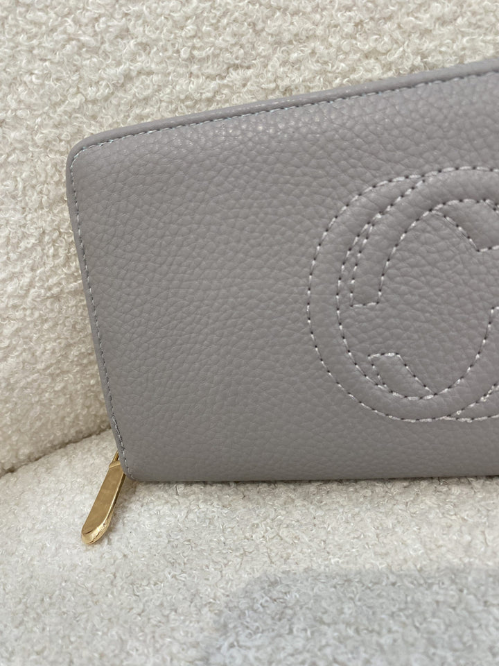 Pale Grey Zip Up Purse