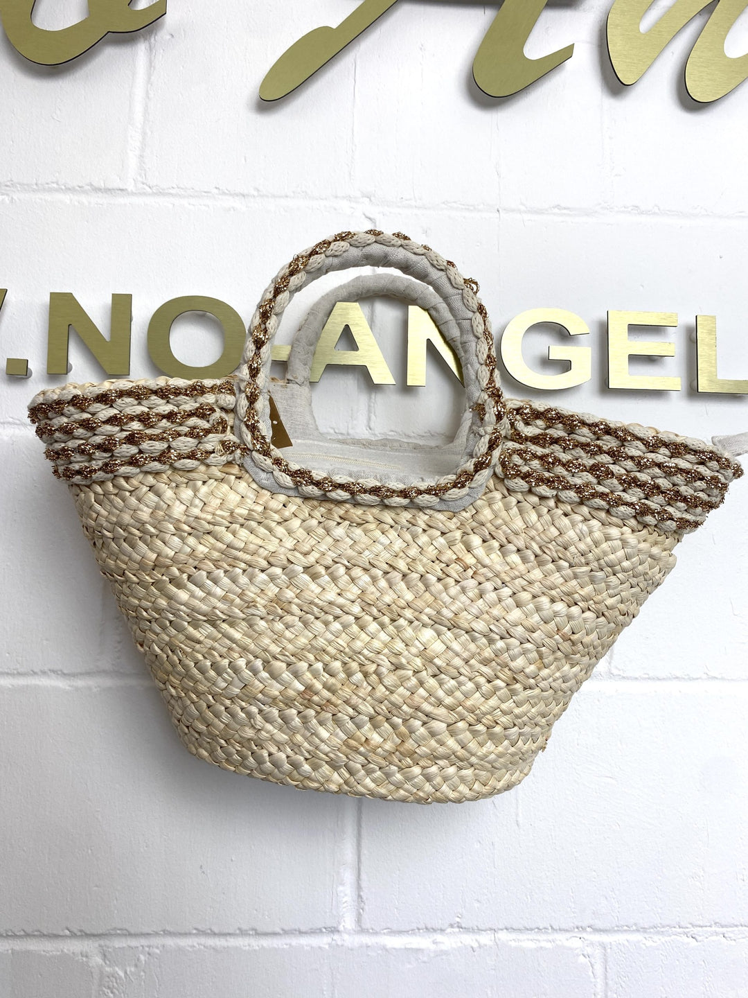 Woven Gold Detail Beach Bag ( 2 Colours )