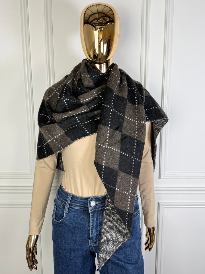 Diamond Print Oversized Wrap Scarf (2 Colours)
