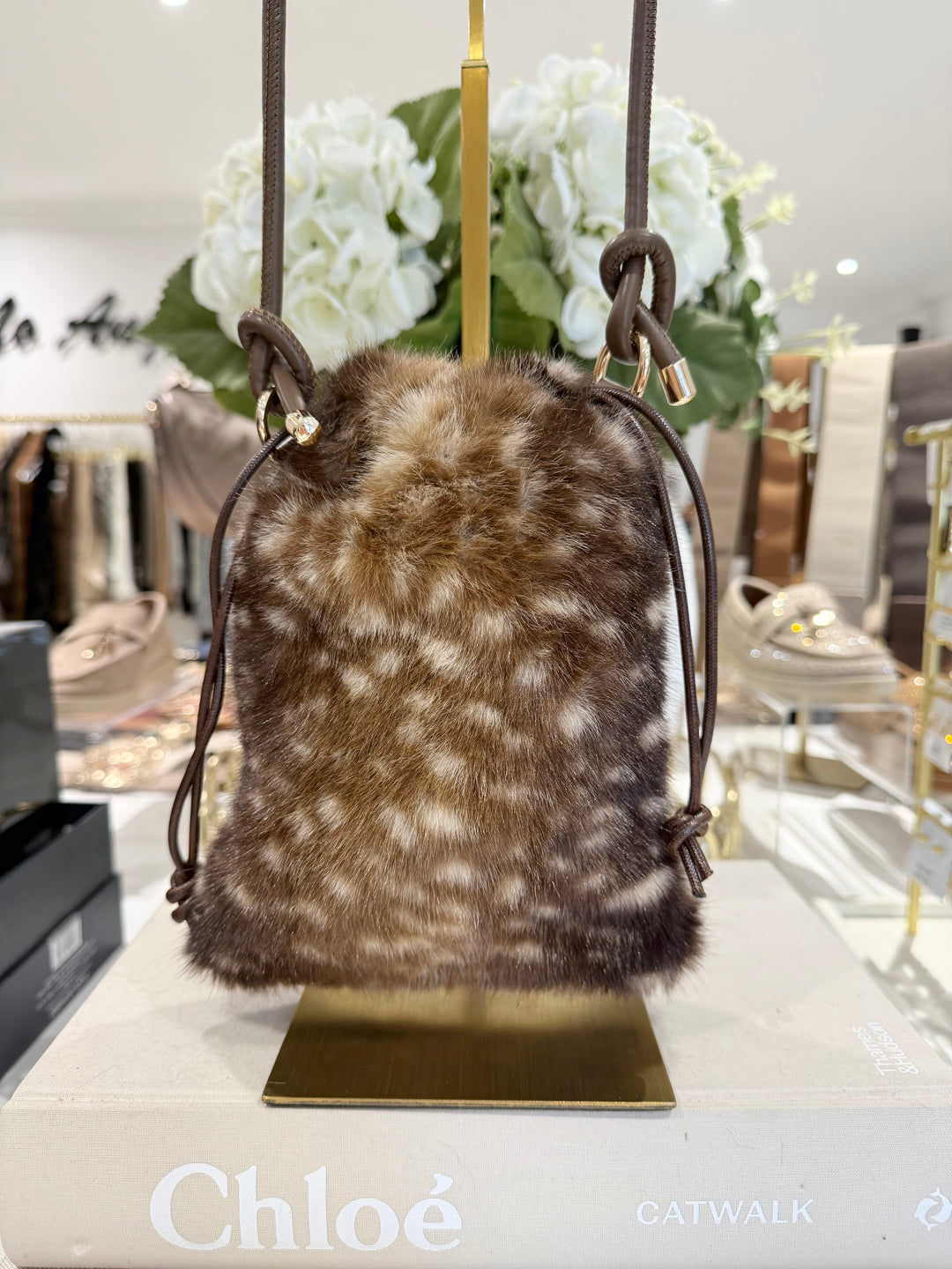 Faux Fur Drawstring Crossbody Bag (6 Colours)