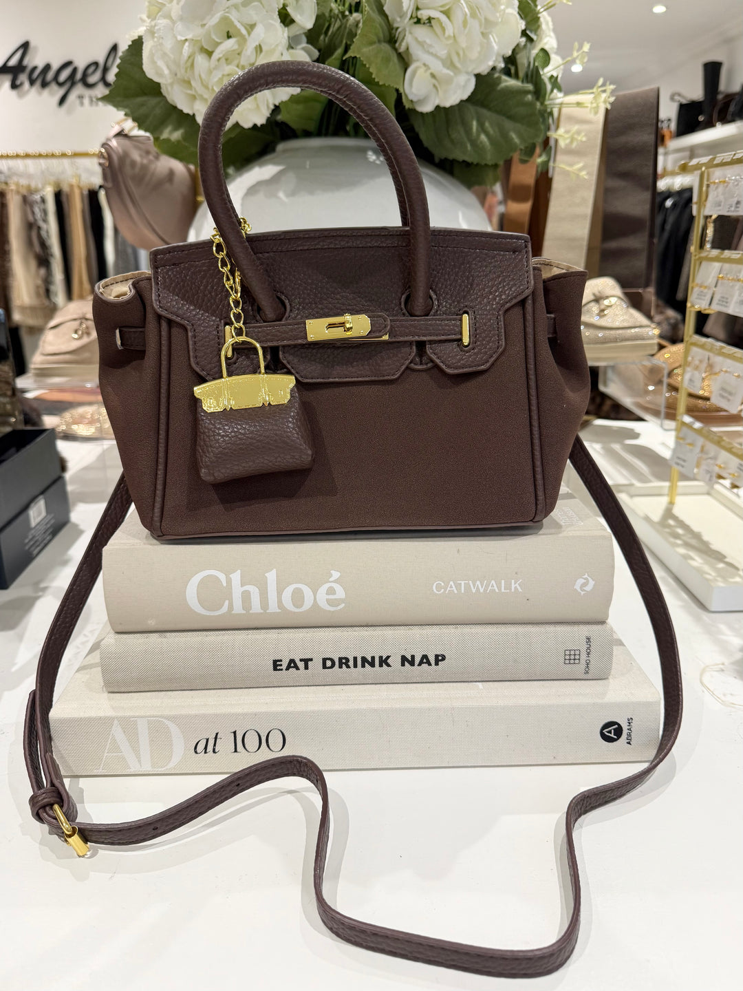 Mini Padlock Charm Tote Bag