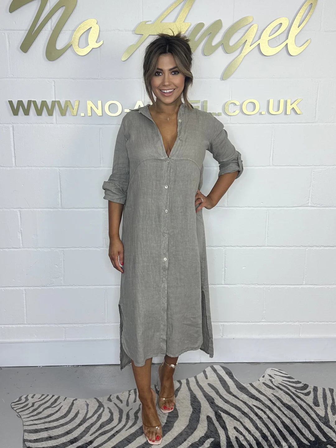 Long Linen Shirt Dress ( 3 colours )