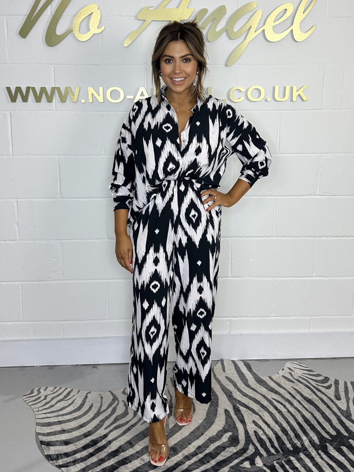 Diamond Printed Trouser & Shirt Co-Ord ( 2 colours )