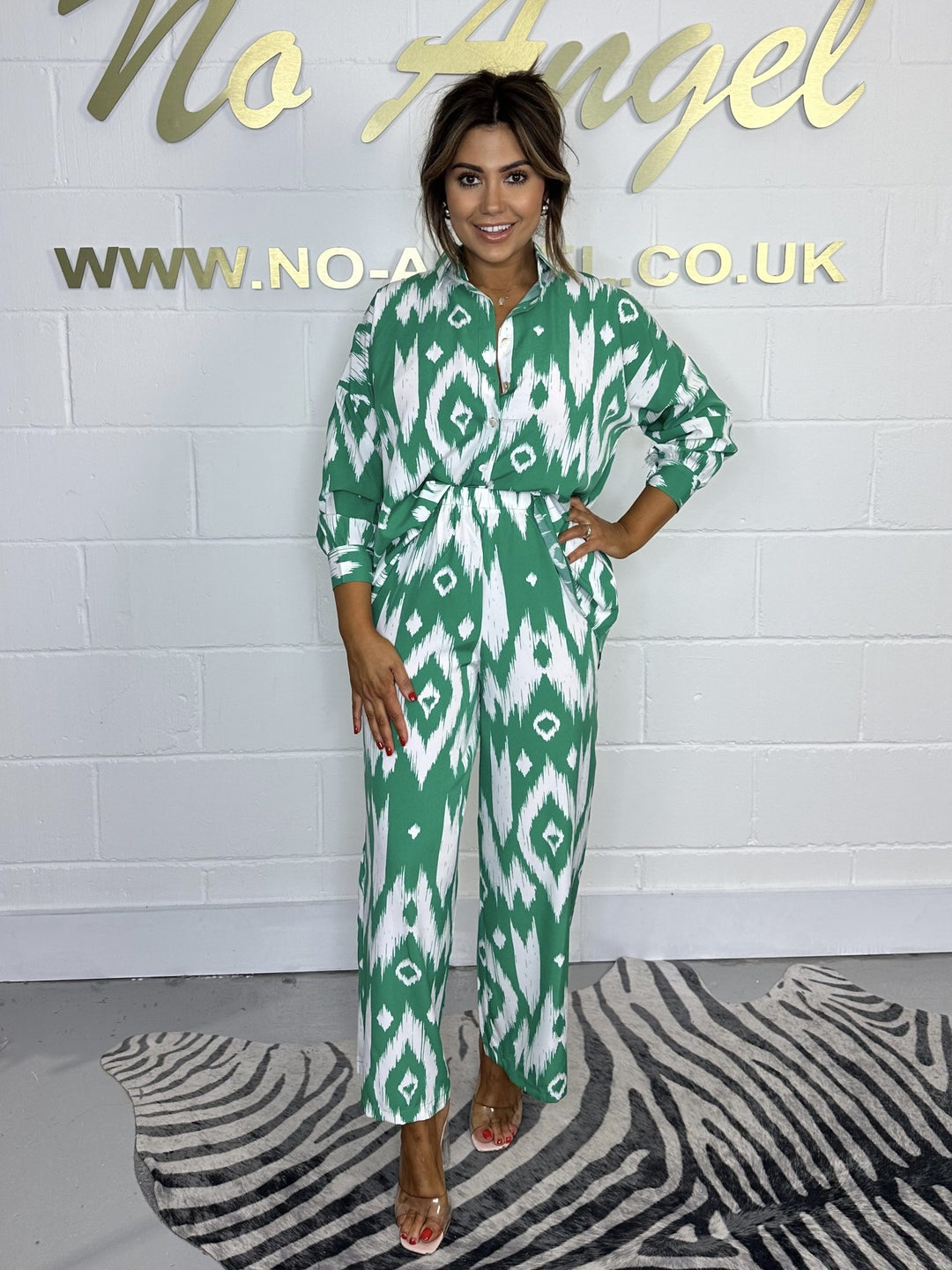 Diamond Printed Trouser & Shirt Co-Ord ( 2 colours )