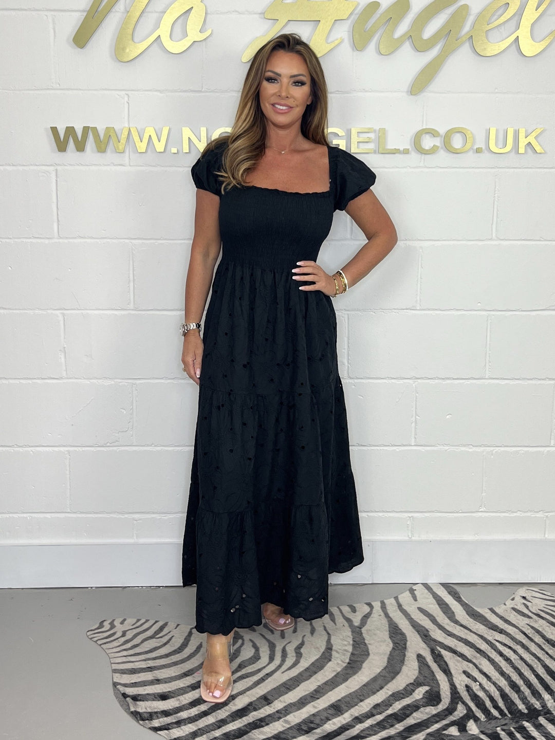 Black Puff Sleeve Maxi Dress