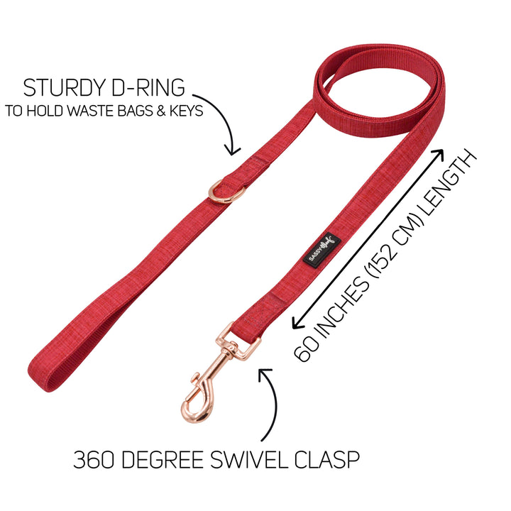 Merlot (red) fabric lead