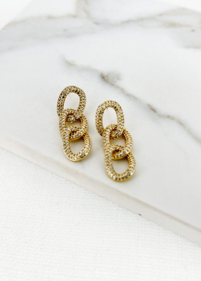 Triple Loop Diamante Earrings (2 Colours)