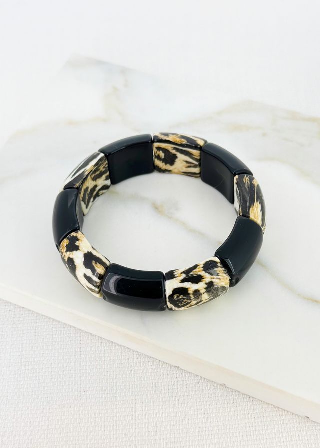 Leopard Print Elasticated Bracelet (2 Colours)