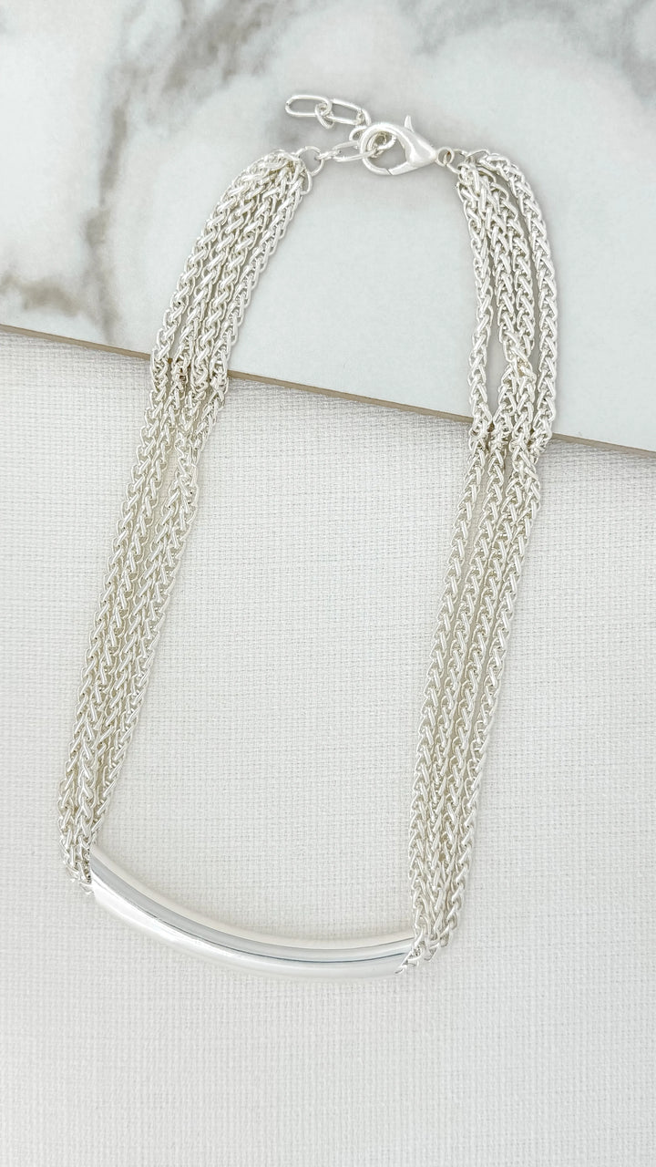 Multi Chain Tube Short Necklace (2 Colours)